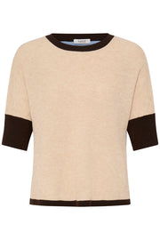B. Young BYMINJA SL JUMPER HUMUS/JAVA MEL. STRIPE - OAK Fashion Noordwolde