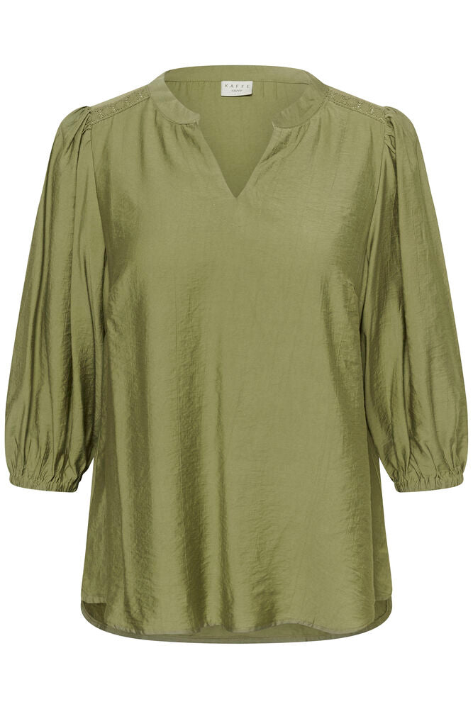 Kaffe Curve Blouse Alberte Groen - OAK Fashion Noordwolde