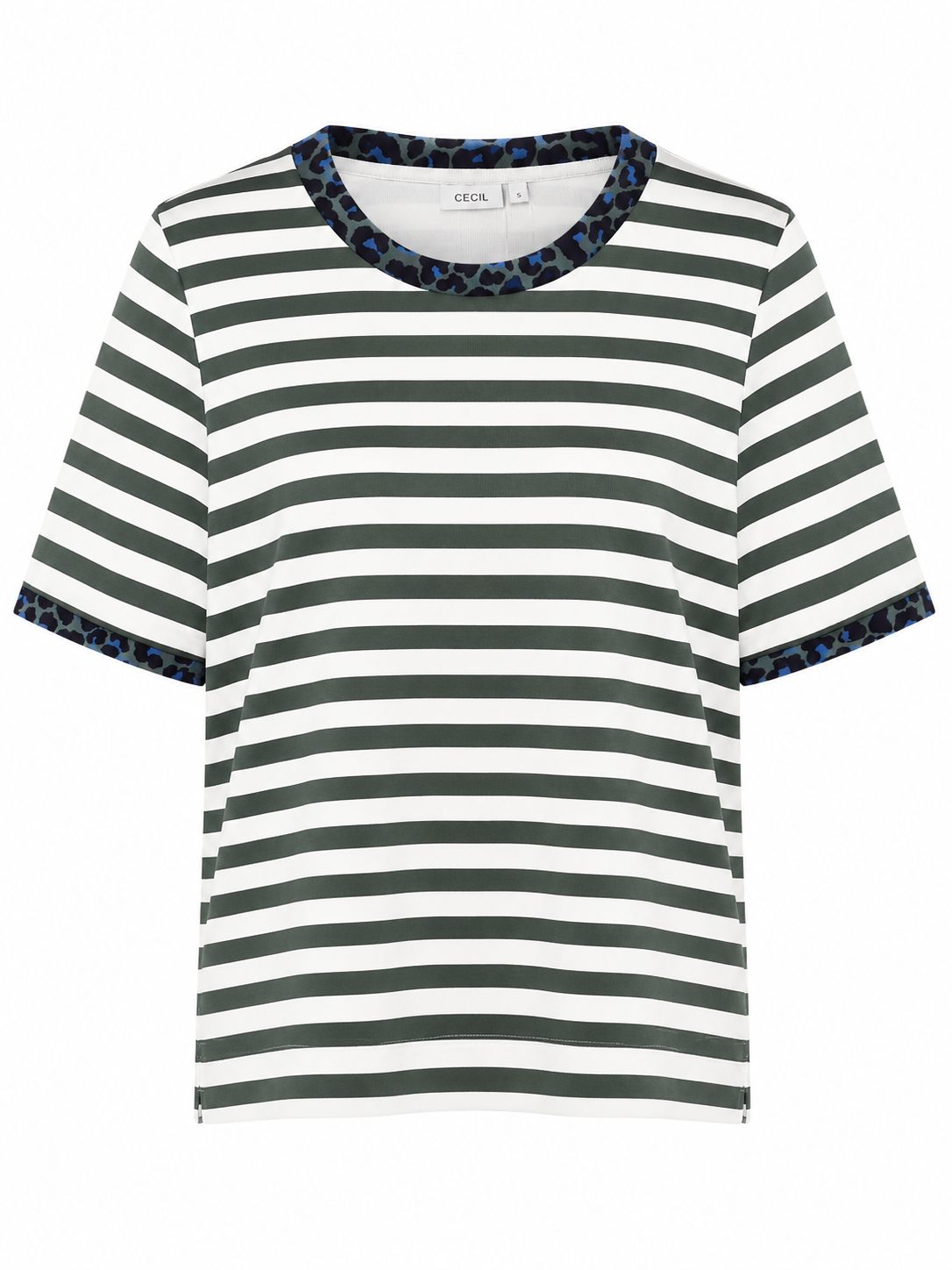 Cecil T-shirt Striped Groen - OAK Fashion Noordwolde