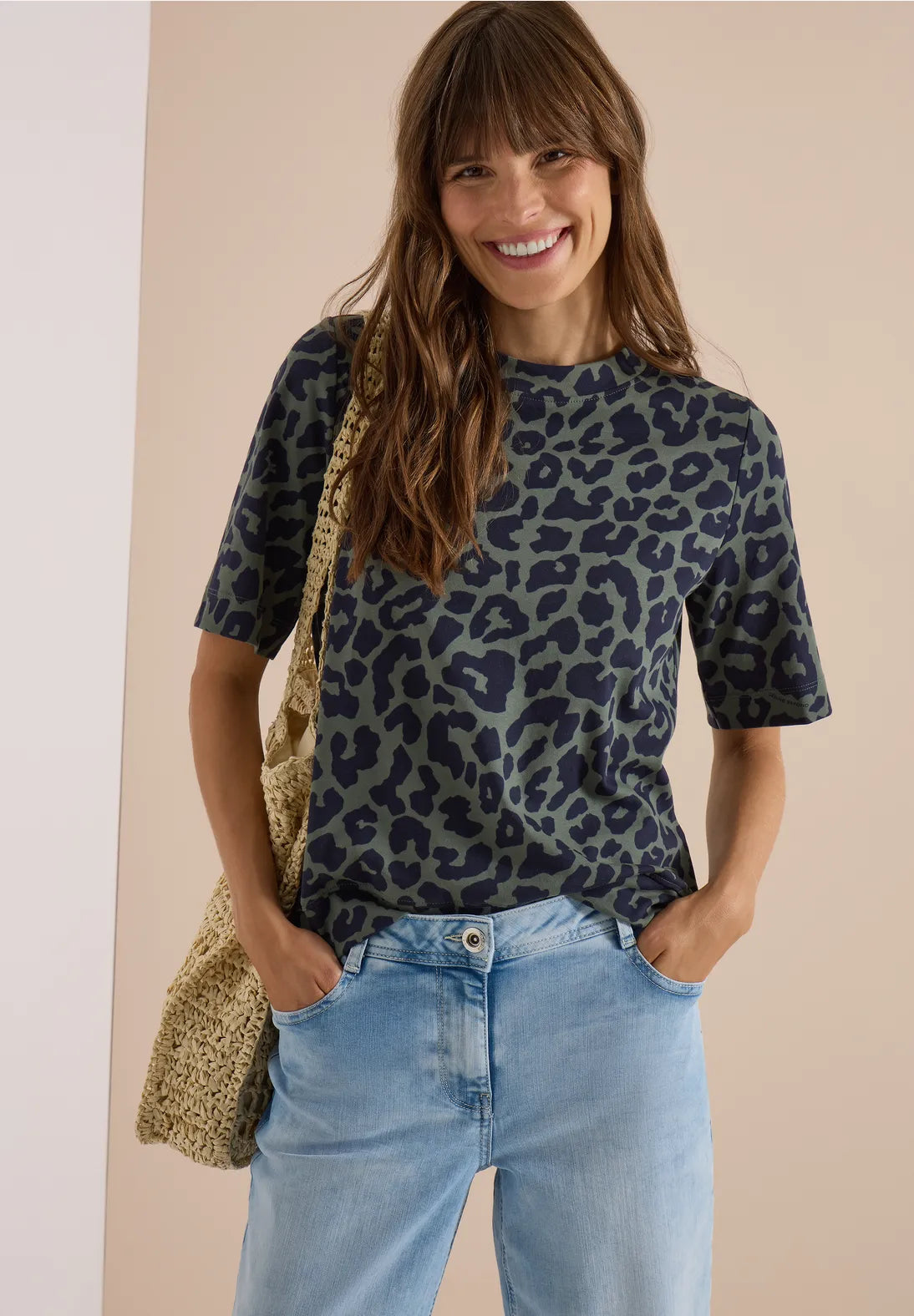 Cecil T-shirt Twotone Groen - OAK Fashion Noordwolde