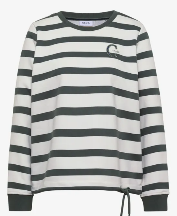 Cecil Sweatshirt Striped Groen - OAK Fashion Noordwolde