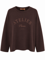 Sweat Atelier Bruin - OAK Fashion Noordwolde