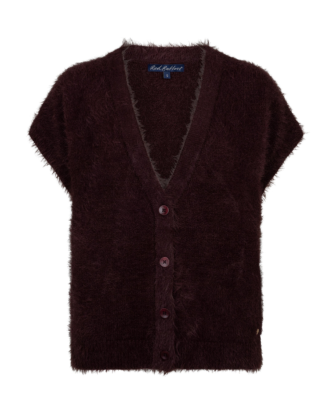 Red Button Red Button Sleeveless fuzzy burgundy - OAK Fashion Noordwolde
