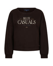 Red Button Red Button Terry sweater chestprint Espresso - OAK Fashion Noordwolde