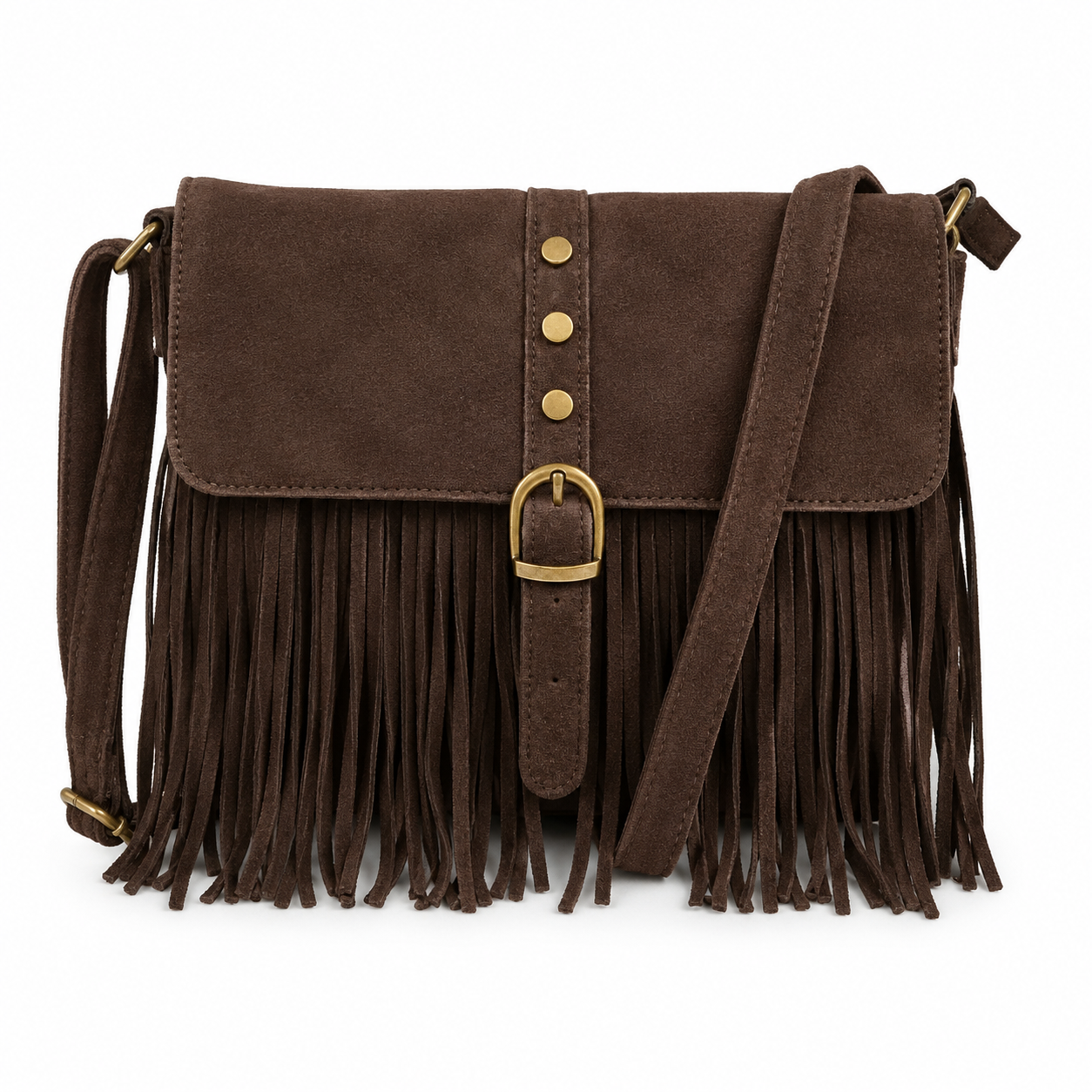 Oak Tasje Fringe Coffee Bean - OAK Fashion Noordwolde