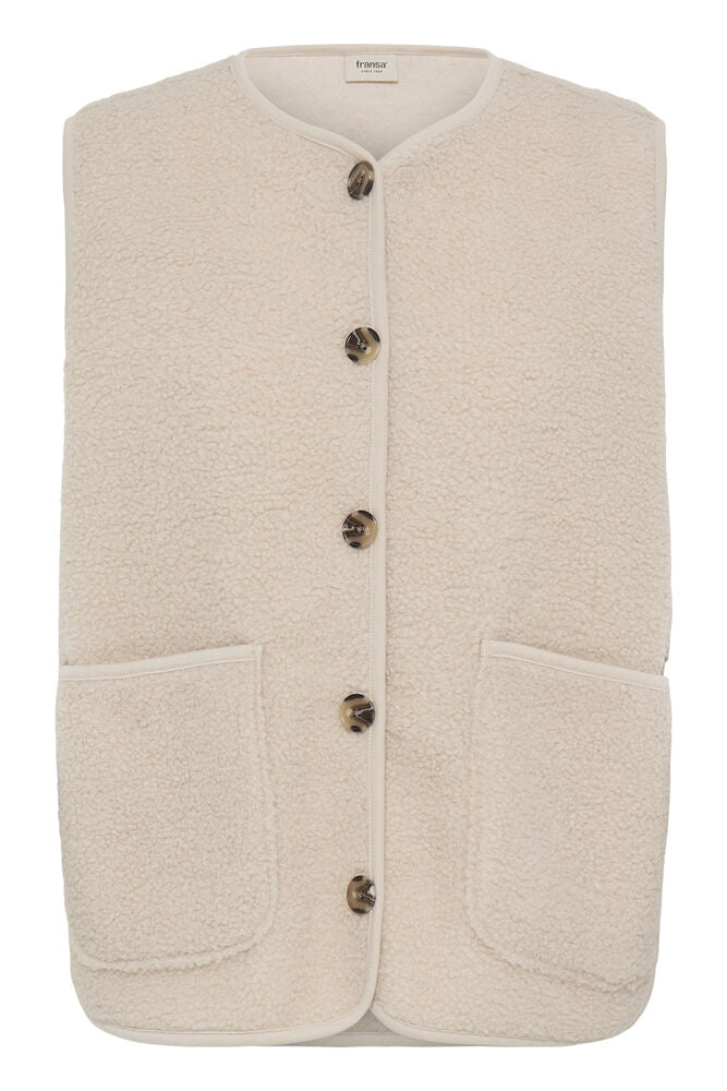Fransa Gilet Tenya sand - OAK Fashion Noordwolde