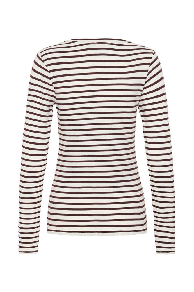 Kaffe Liddy T-Shirt Chalk/Fudge-Wild Rose Heart - OAK Fashion Noordwolde