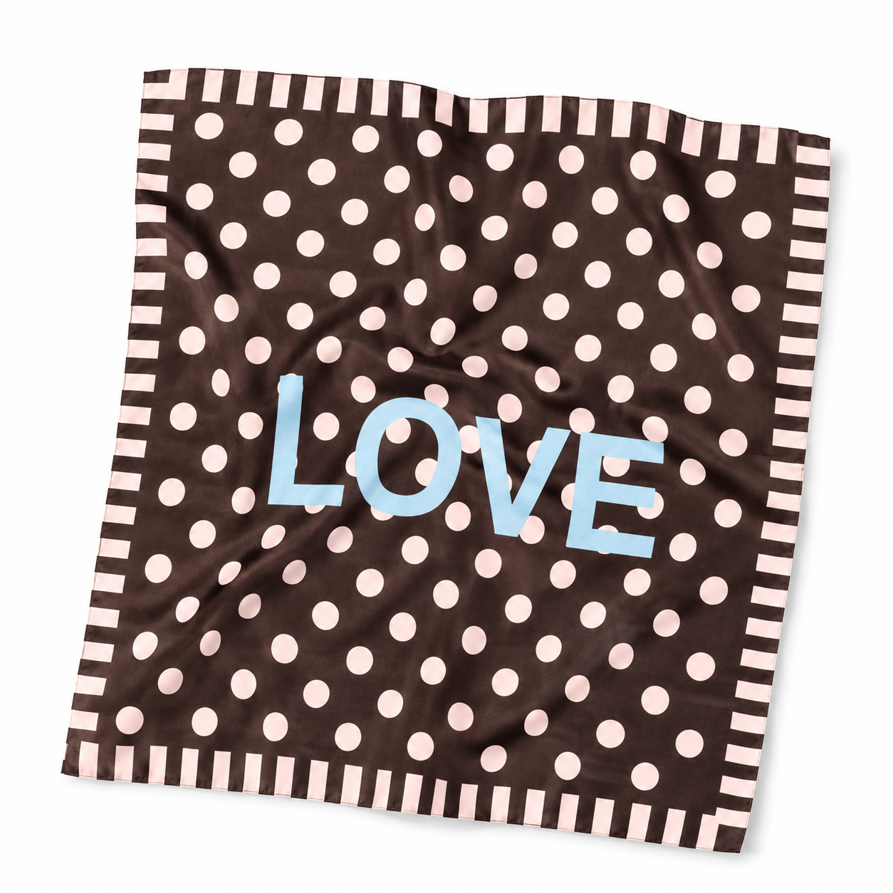 Oak Sjaal Stippen Love Bruin - OAK Fashion Noordwolde