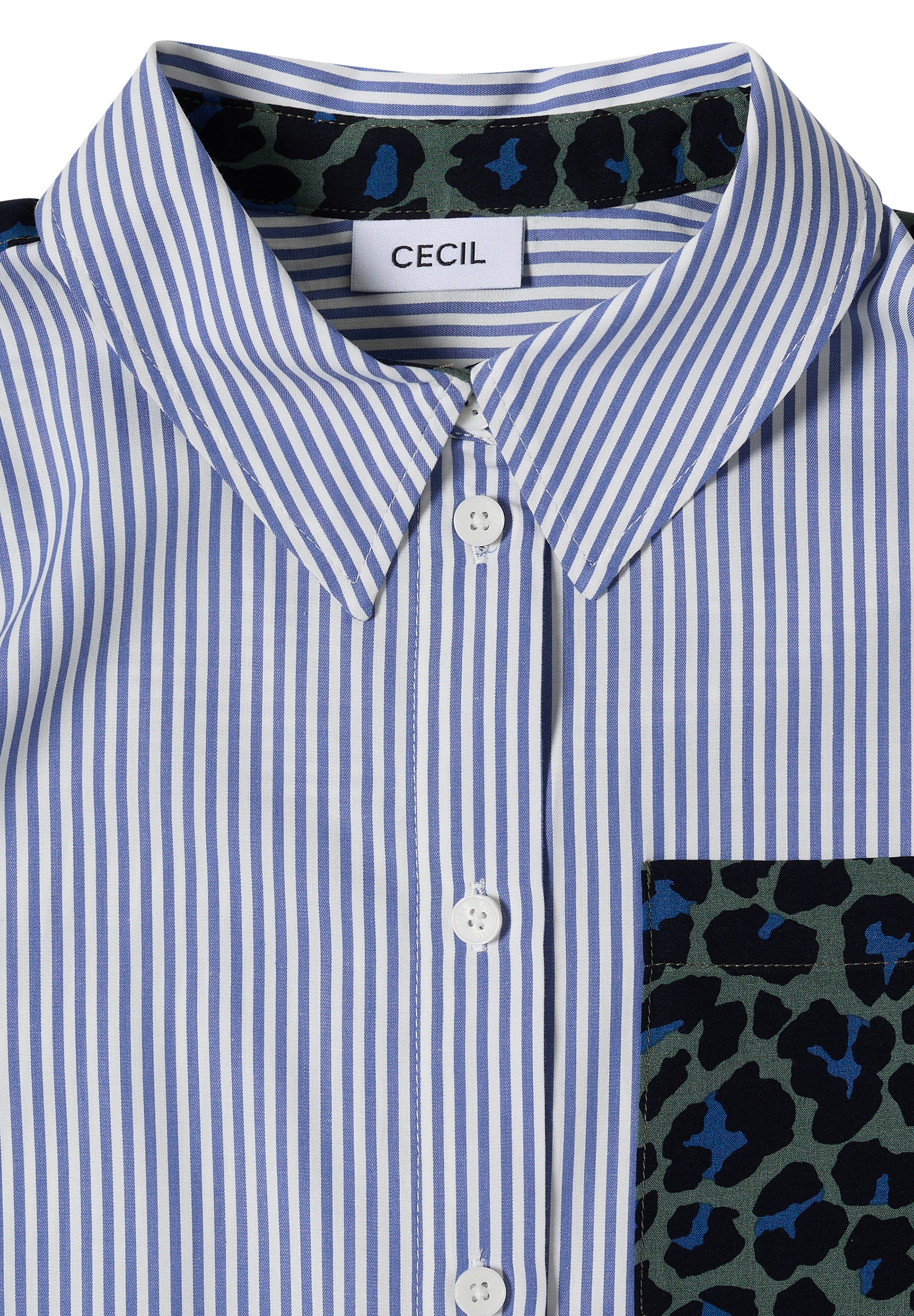 Cecil Blouse Stripe Blauw - OAK Fashion Noordwolde