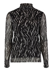 Haily's Mesh Top Zebra Zwart - OAK Fashion Noordwolde