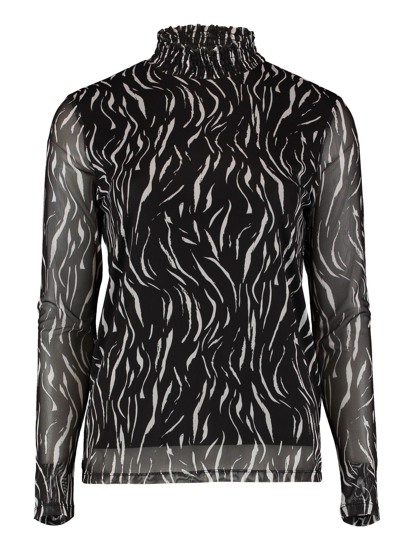 Haily's Mesh Top Zebra Zwart - OAK Fashion Noordwolde