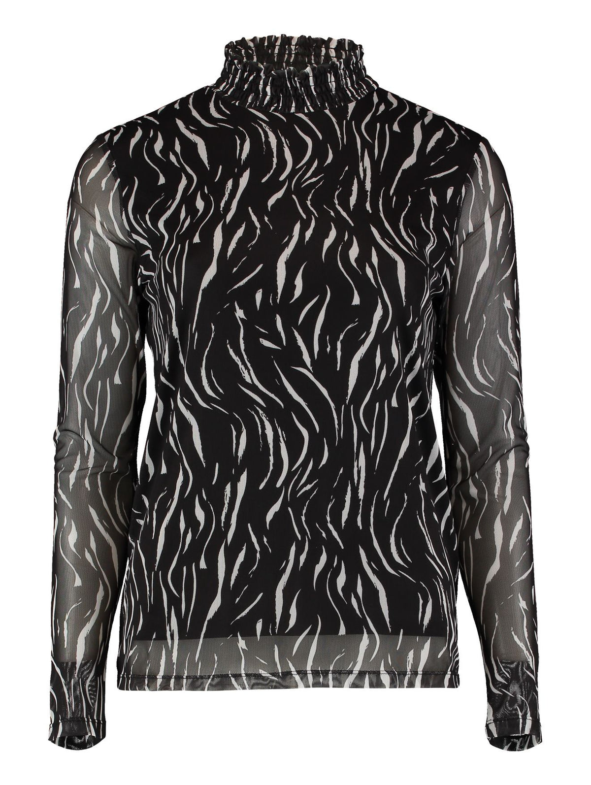 Haily's Mesh Top Zebra Zwart - OAK Fashion Noordwolde