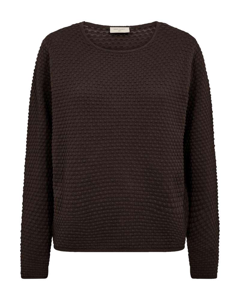 Freequent Pullover Dottie Bruin - OAK Fashion Noordwolde