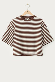My Jewellery T-shirt Striped Bruin - OAK Fashion Noordwolde
