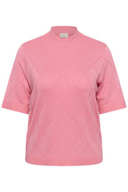 Kaffe Curve KClizzy Argyle Knit Wild Rose - OAK Fashion Noordwolde