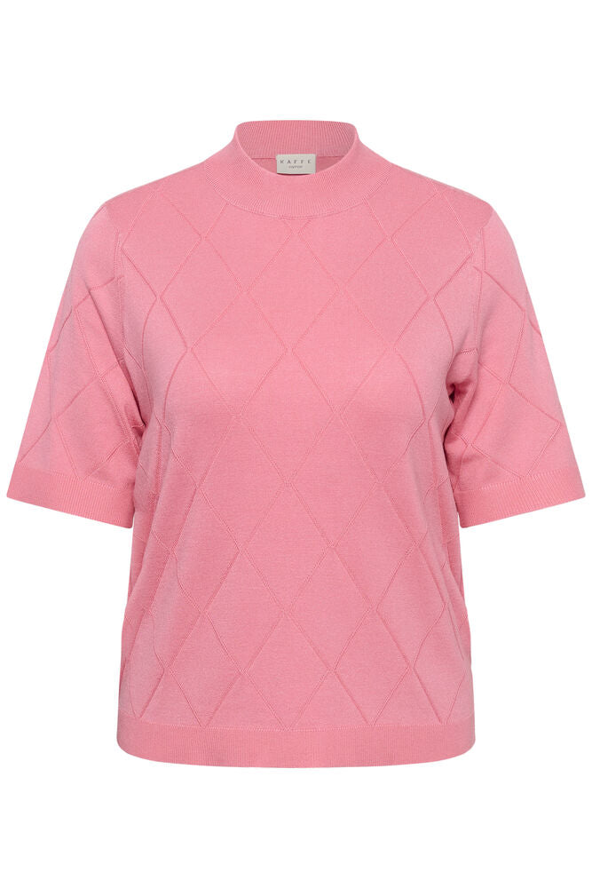 Kaffe Curve KClizzy Argyle Knit Wild Rose - OAK Fashion Noordwolde