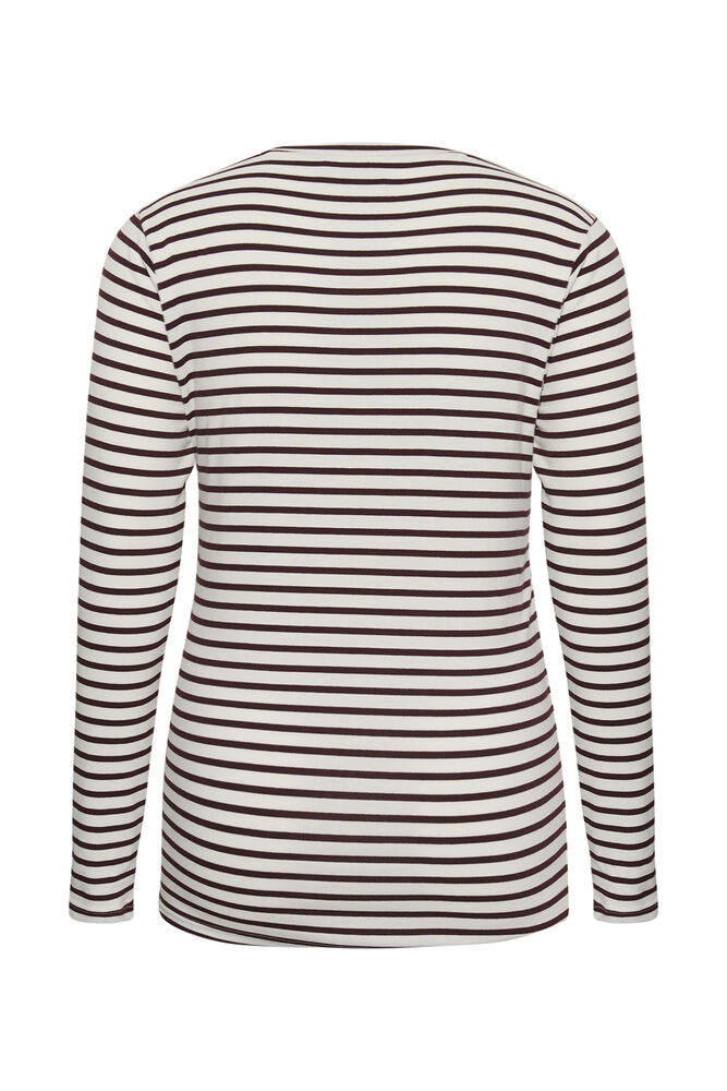 Kaffe Curve KClia T-Shirt Chalk/Fudge-Wild Rose Heart - OAK Fashion Noordwolde