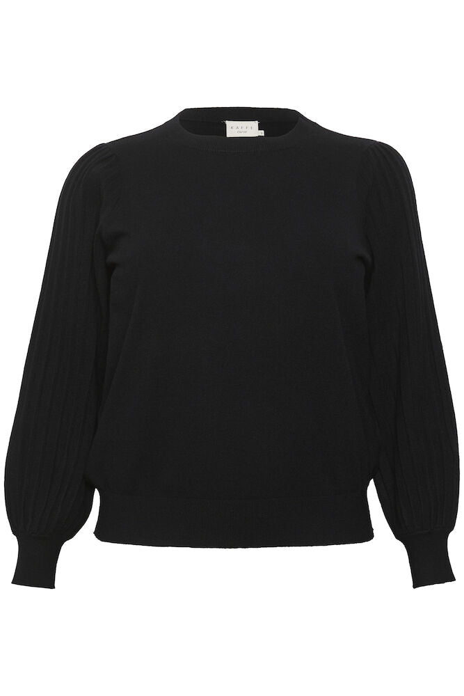 Kaffe Curve KCloni Knit Pullover Black Deep - OAK Fashion Noordwolde