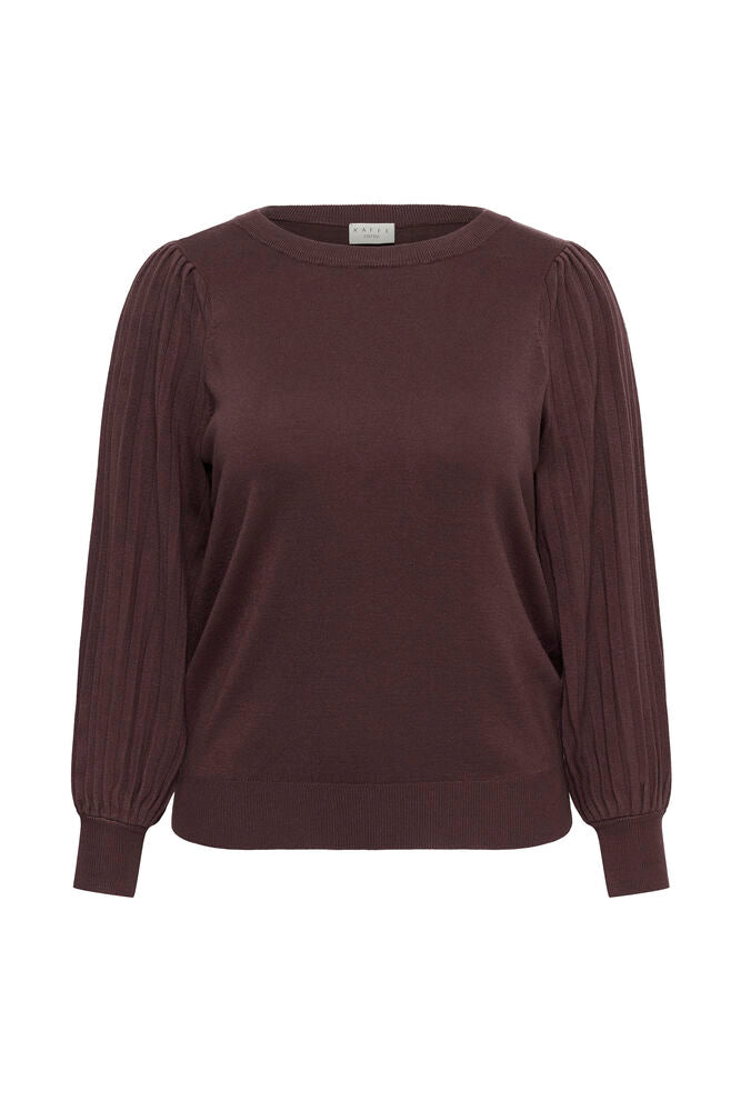 Kaffe Curve KCloni Knit Pullover Fudge - OAK Fashion Noordwolde