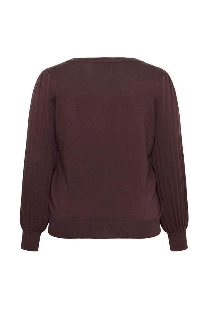 Kaffe Curve KCloni Knit Pullover Fudge - OAK Fashion Noordwolde