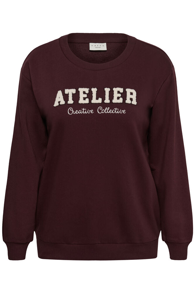 Kaffe Curve KCmichelle Sweatshirt Fudge - OAK Fashion Noordwolde