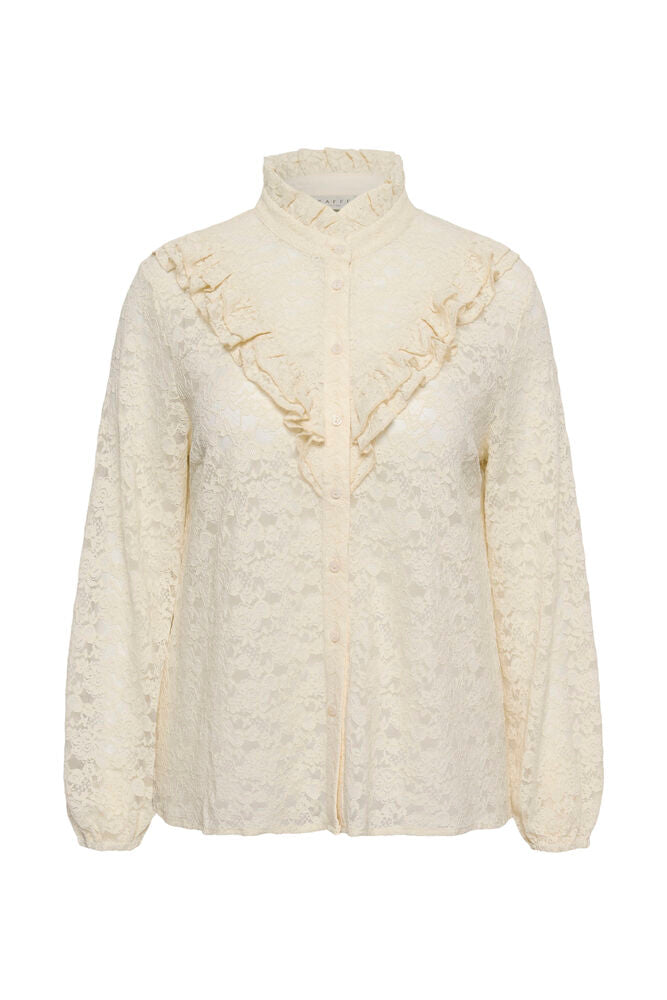 Kaffe Curve KCsiggi lace shirt Whisper White - OAK Fashion Noordwolde