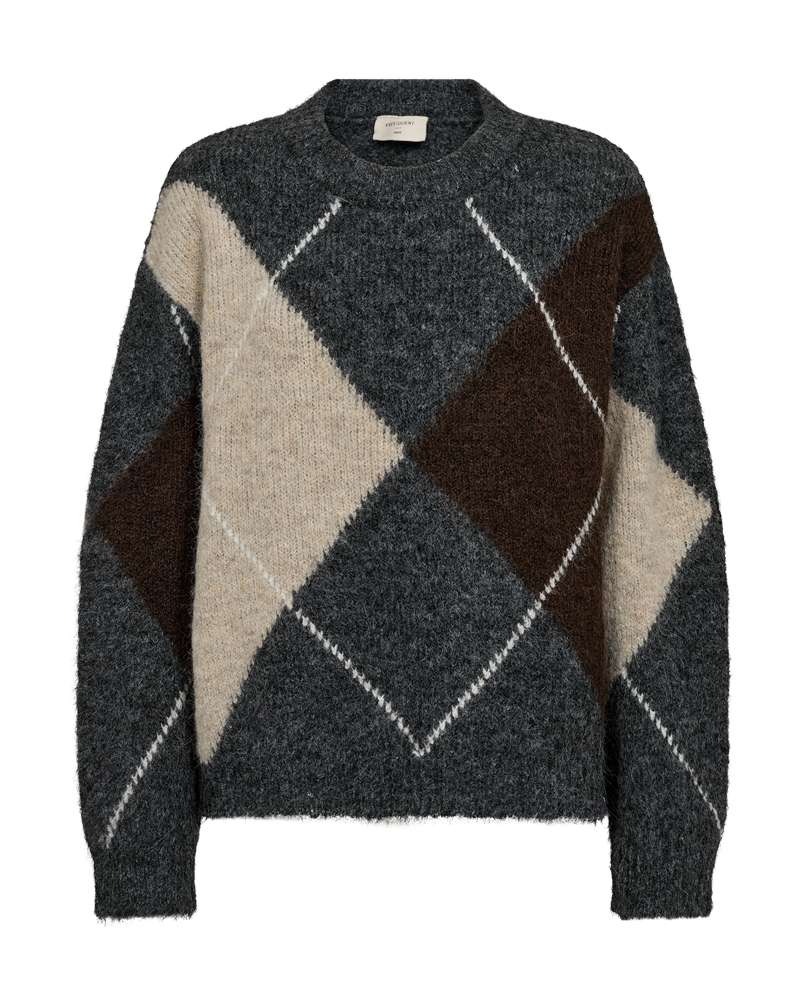 Freequent Trui Grslulu Grijs - OAK Fashion Noordwolde