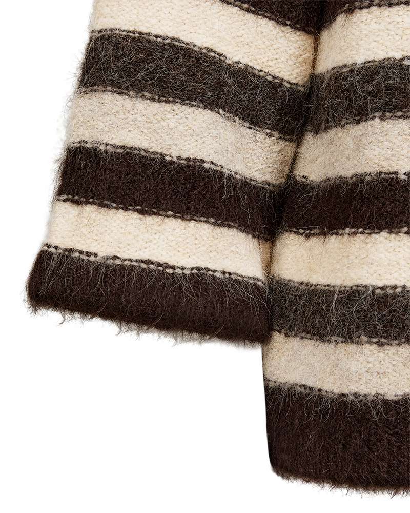 Freequent Pullover Grslulu Striped Bruin - OAK Fashion Noordwolde