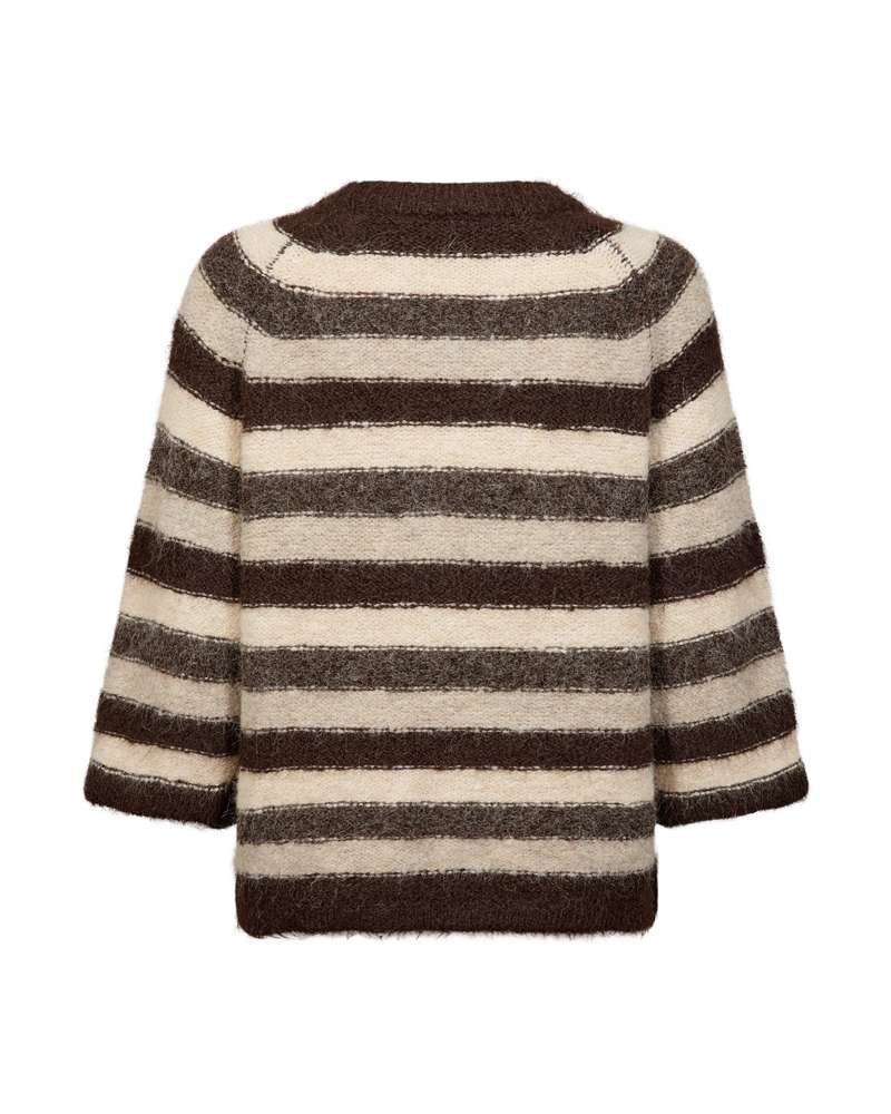 Freequent Pullover Grslulu Striped Bruin - OAK Fashion Noordwolde