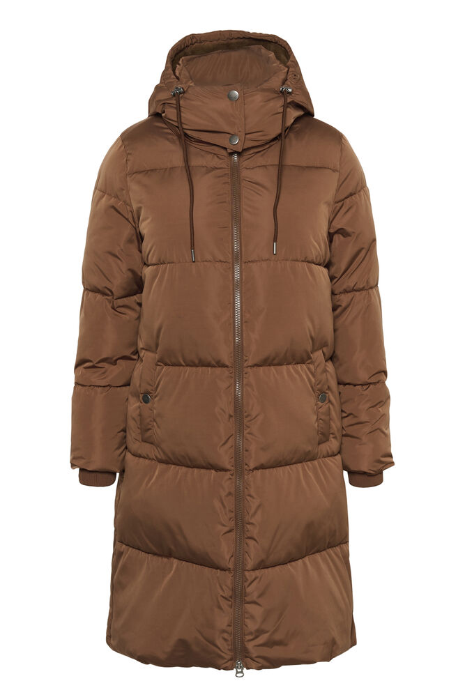 Kaffe Curve KCnikole Padded Coat Friar Brown - OAK Fashion Noordwolde