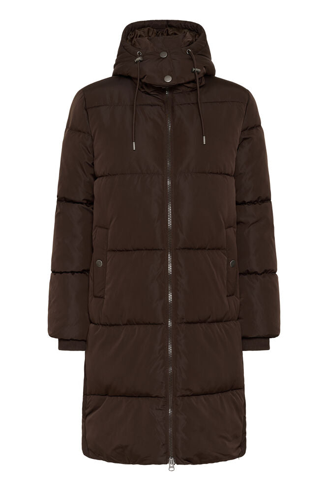 Kaffe KAnikalui Padded Coat Coffee Bean - OAK Fashion Noordwolde