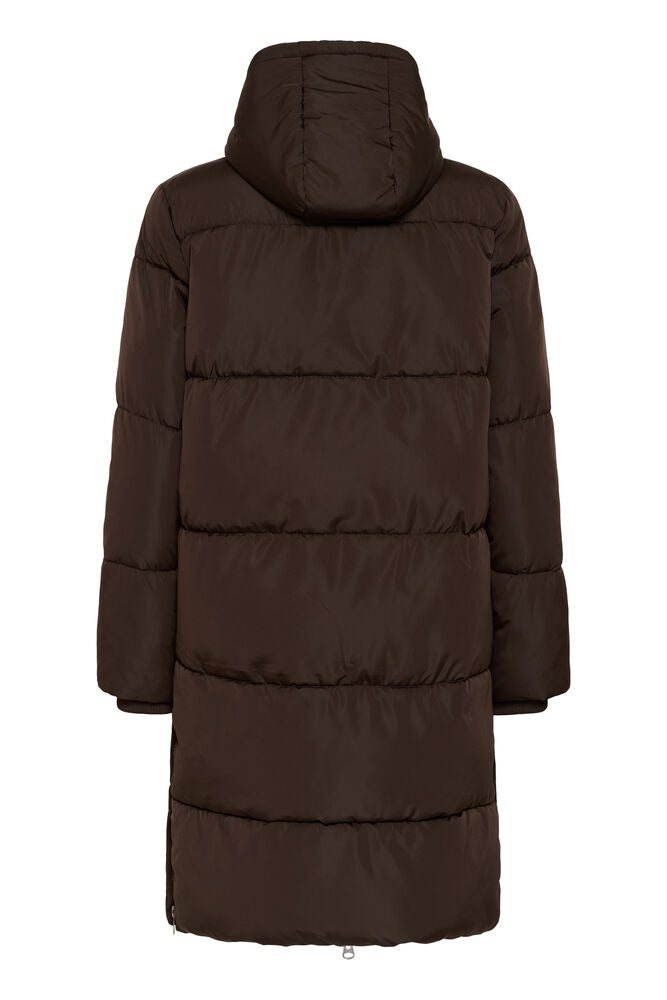 Kaffe KAnikalui Padded Coat Coffee Bean - OAK Fashion Noordwolde