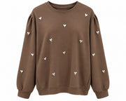 Oak Sweater Hearts Bruin - OAK Fashion Noordwolde