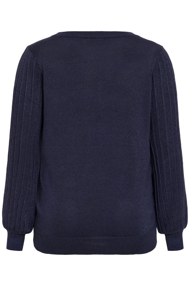 Kaffe Curve KCregitta Pleat LS Pullover Graphite - OAK Fashion Noordwolde