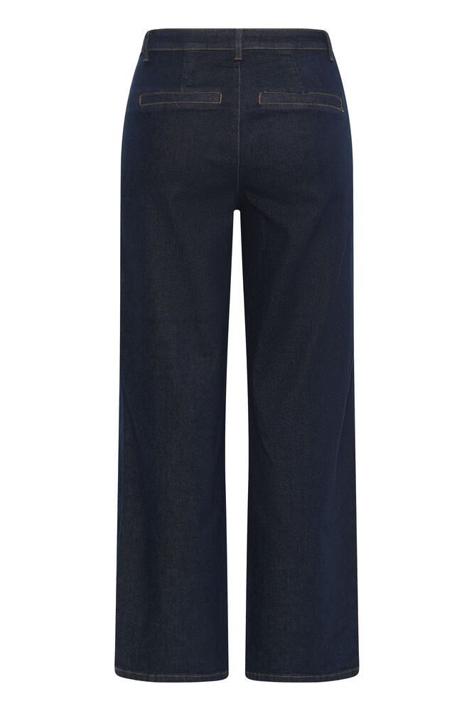 Kaffe Curve KChailey Wide Full Length Jeans Dark blue unwashed denim - OAK Fashion Noordwolde