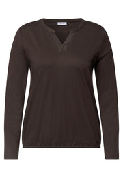 Cecil Top Solid Brown - OAK Fashion Noordwolde