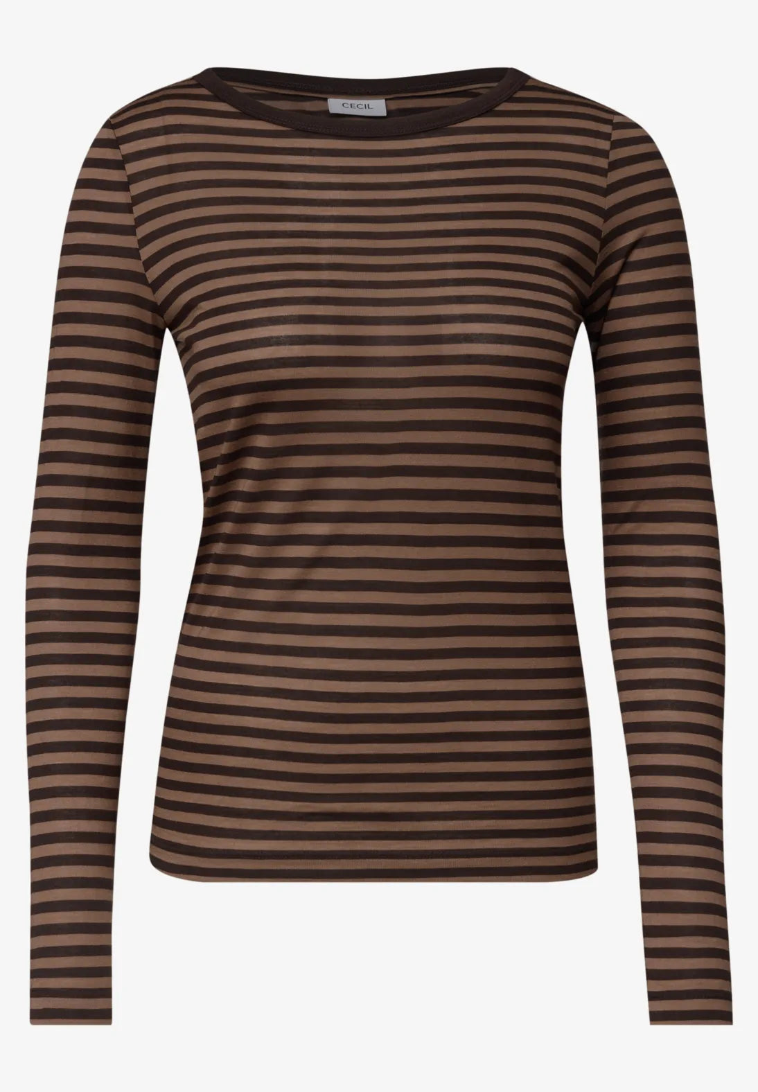 Cecil Top Striped Bruin - OAK Fashion Noordwolde
