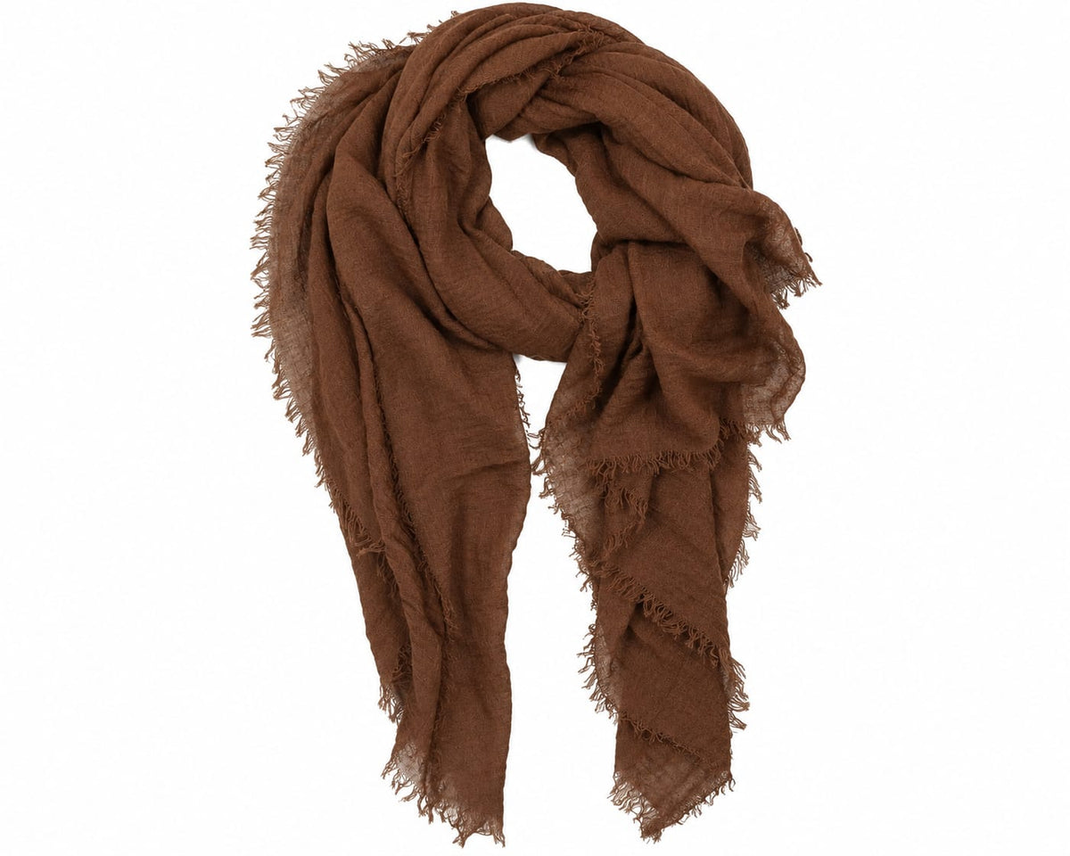 Oak Sjaal Uni Color Coffee Bean - OAK Fashion Noordwolde