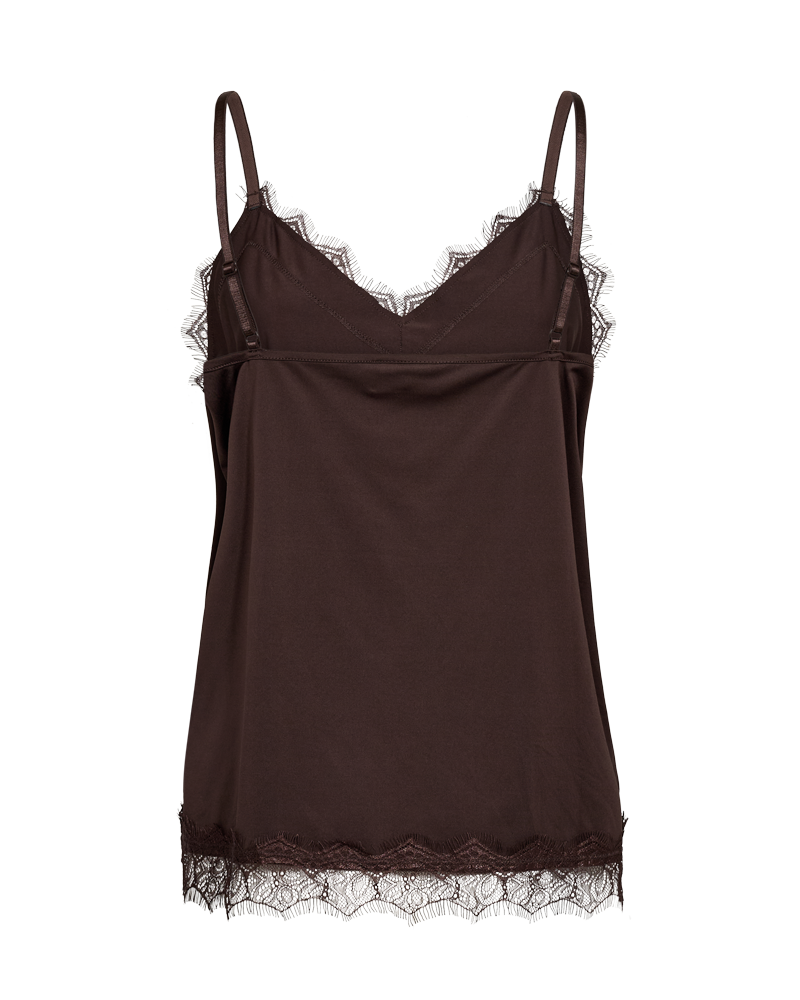 Freequent Freequent Singlet Bicco Uni Mid Brown - OAK Fashion Noordwolde