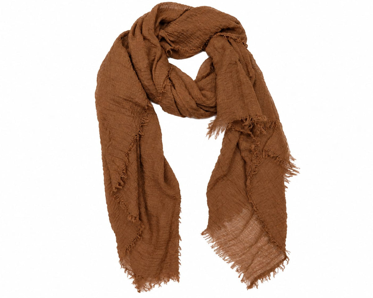 Oak Sjaal Uni Color Mid Brown - OAK Fashion Noordwolde