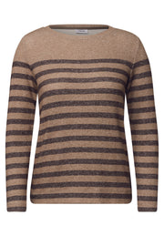 Cecil Top Stripe Bruin - OAK Fashion Noordwolde