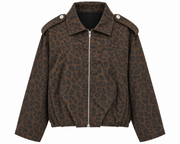 Oak Denim Jack Leopard Bruin - OAK Fashion Noordwolde