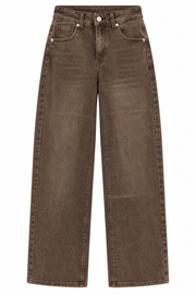 Oak Jeans Wide Leg Brown Brown - OAK Fashion Noordwolde