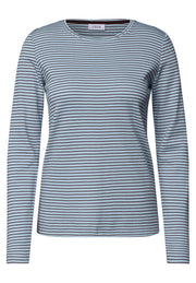 Cecil Top Striped Blauw - OAK Fashion Noordwolde