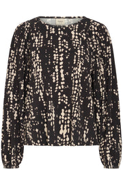 Fransa Top Cerica BLACK DRIZ DROP - OAK Fashion Noordwolde