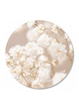 Muurcirkel 30cm Witte bloemen
