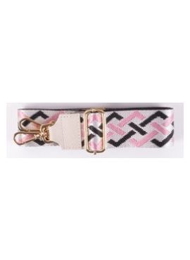 Bag Strap met zigzag print zwart/roze