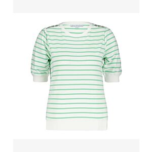 Red Button Top Terry Stripe Green