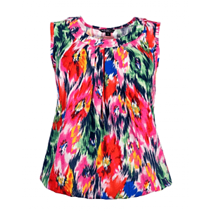 NED Top Dafne Colored Abstract Flowers
