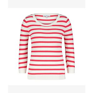 Red Button Top Cable & Stripe Coral